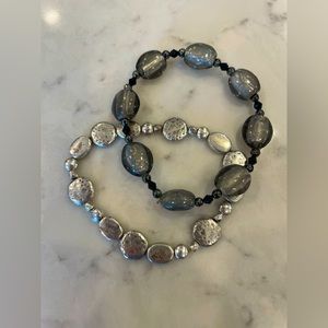 2 Bracelets - Black & Silver Both Lia Sophia